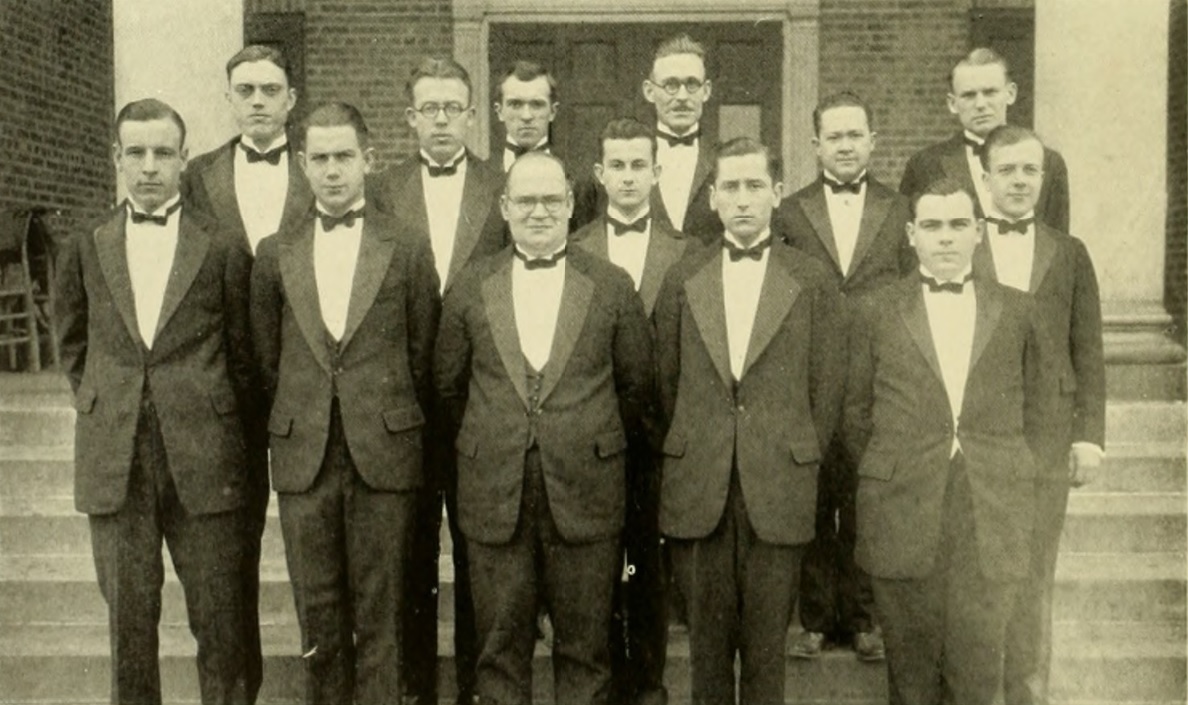 Founding Brothers of Mu Beta Psi with Percy W. Price, November 1925.