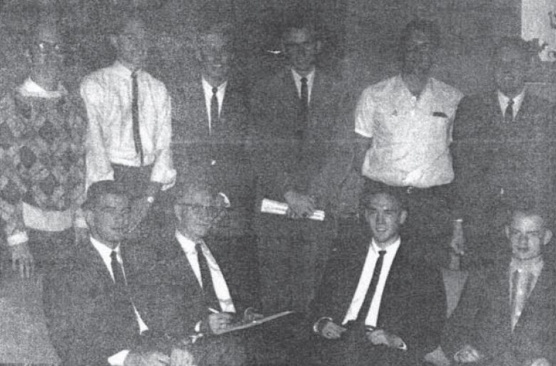 Brothers at the 1961 National Convention, hosted by Delta Chapter at Clemson University.